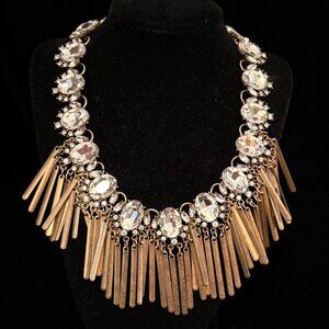Bauble Bar Fringe Showgirl Statement Necklace Nordstrom XL Crystals Collar